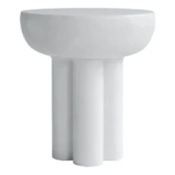 Crown sidobord tall Ø45 cm, Bone white