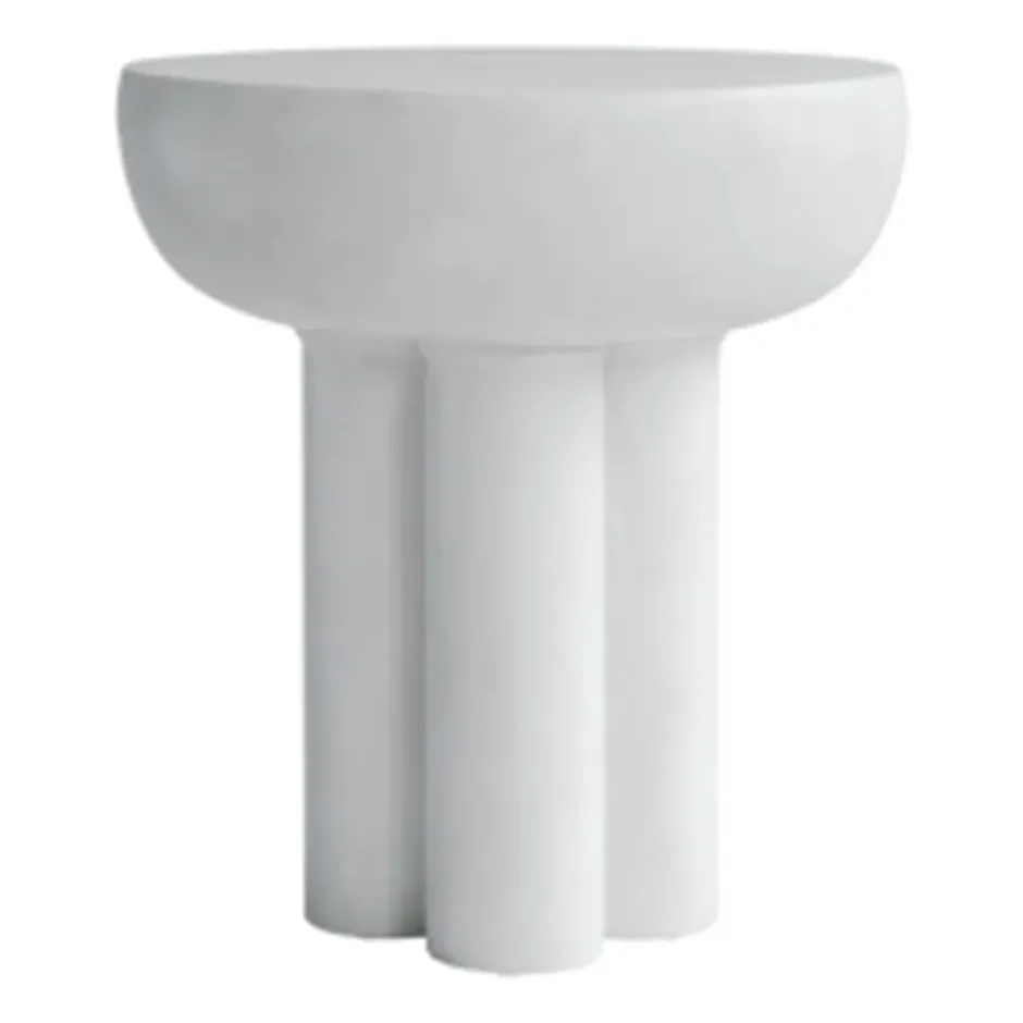 Crown sidobord tall Ø45 cm, Bone white