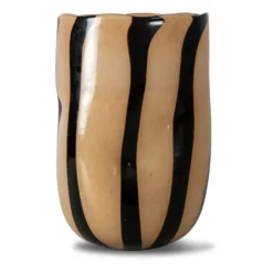 Curt vas 30 cm, Svart-beige