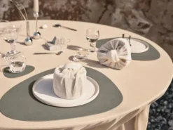 Curve Nupo Double glasunderlägg, Linen-flint Grey