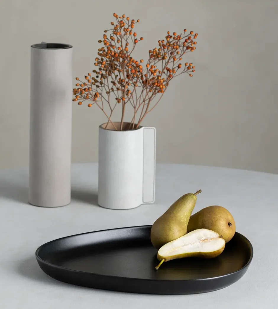 Curve Stoneware serveringsfat 30x35 cm, Black