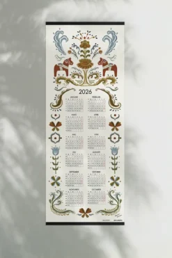 Dalahäst kalender 2026, 35x90 cm