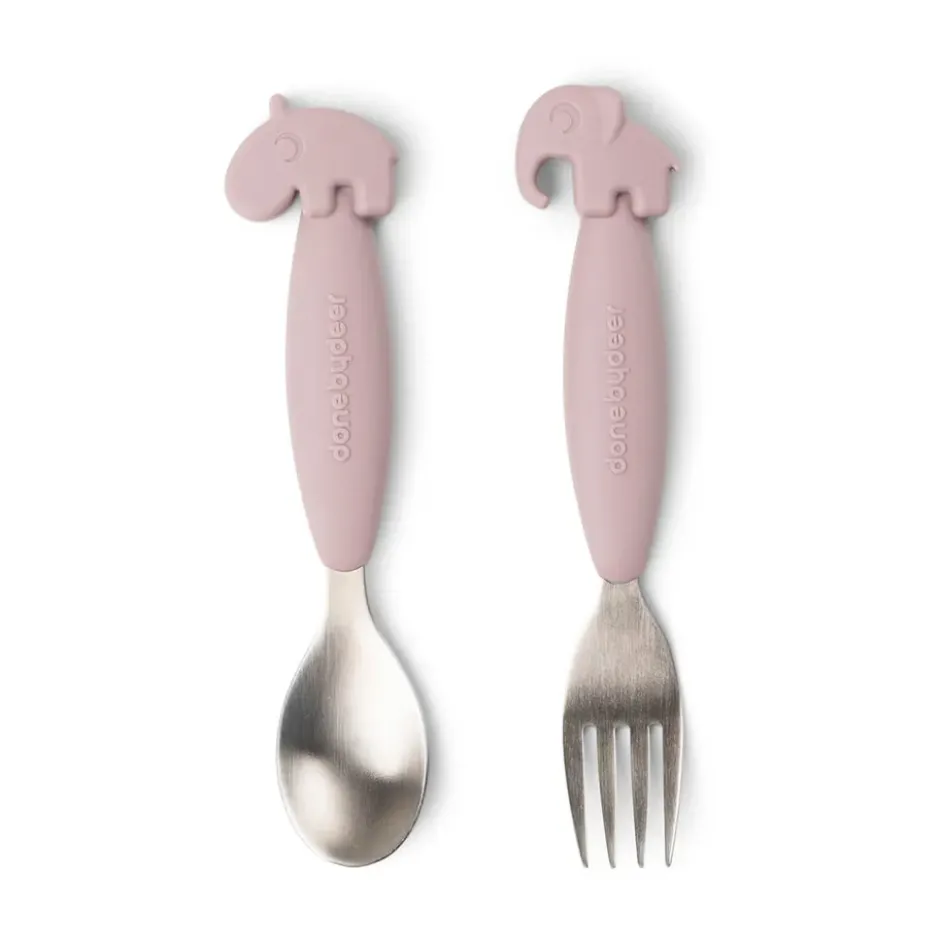 Deer Friends Easy-grip bestickset 2 delar, Powder