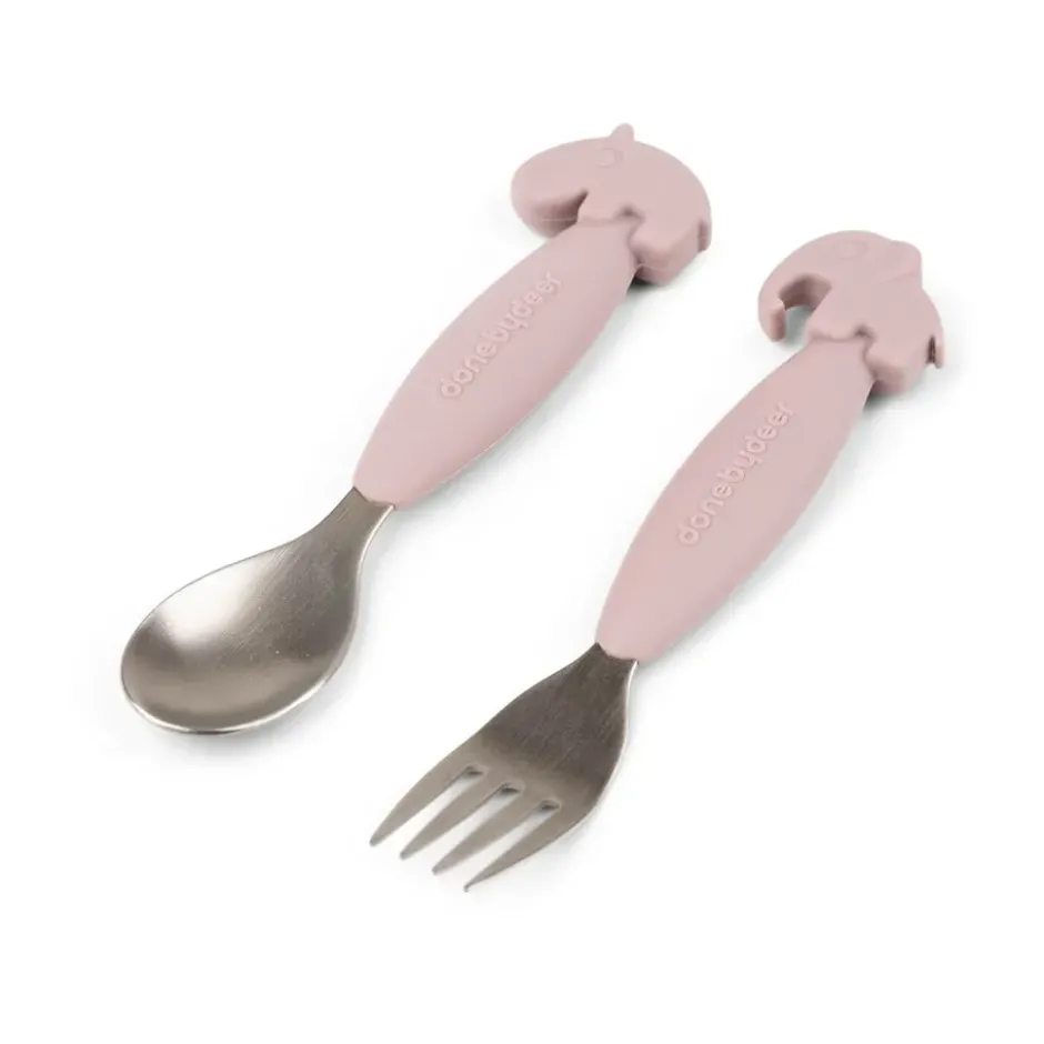 Deer Friends Easy-grip bestickset 2 delar, Powder