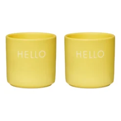 Design Letters äggkopp 2-pack, Hello-yellow