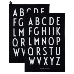 Design Letters kökshandduk 40x60 cm 2-pack, Svart
