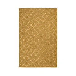 Diamond matta, Masala yellow/off white, 184x280 cm