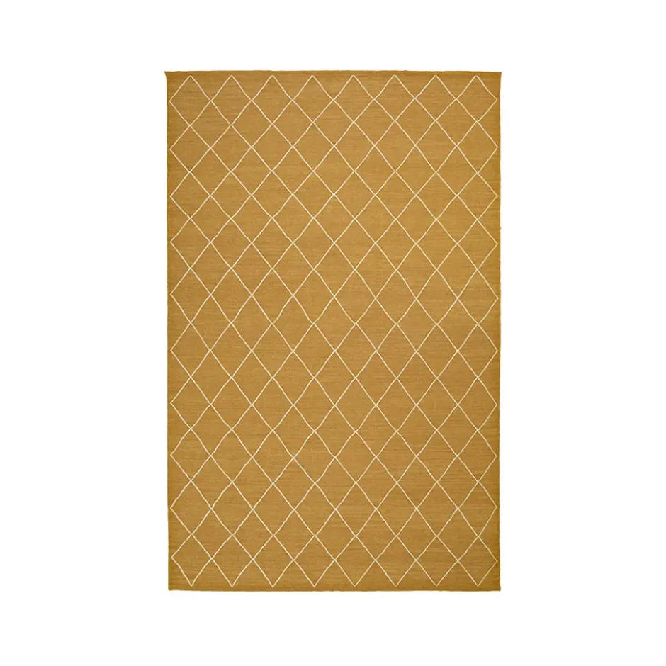 Diamond matta, Masala yellow/off white, 184x280 cm