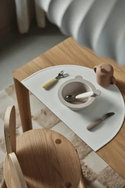 Dine bestickset silikon 3 delar, Taupe