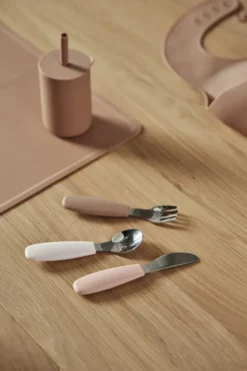 Dine bestickset silikon 3 delar, Blush
