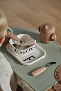 Dine bestickset silikon 3 delar, Blush