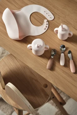 Dine bestickset silikon 3 delar, Blush