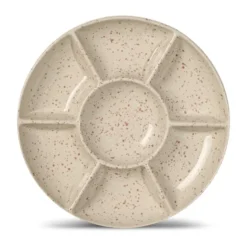 Ditte serveringsfat, Beige-vinröd