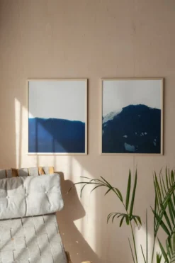 Dyeforindigo ocean 2 poster 40x50 cm, Blå-vit