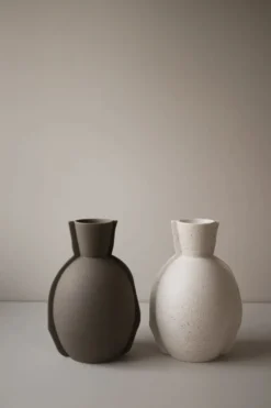 Edge vas H30 cm, Creme dot