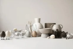 Edge vas H30 cm, Creme dot