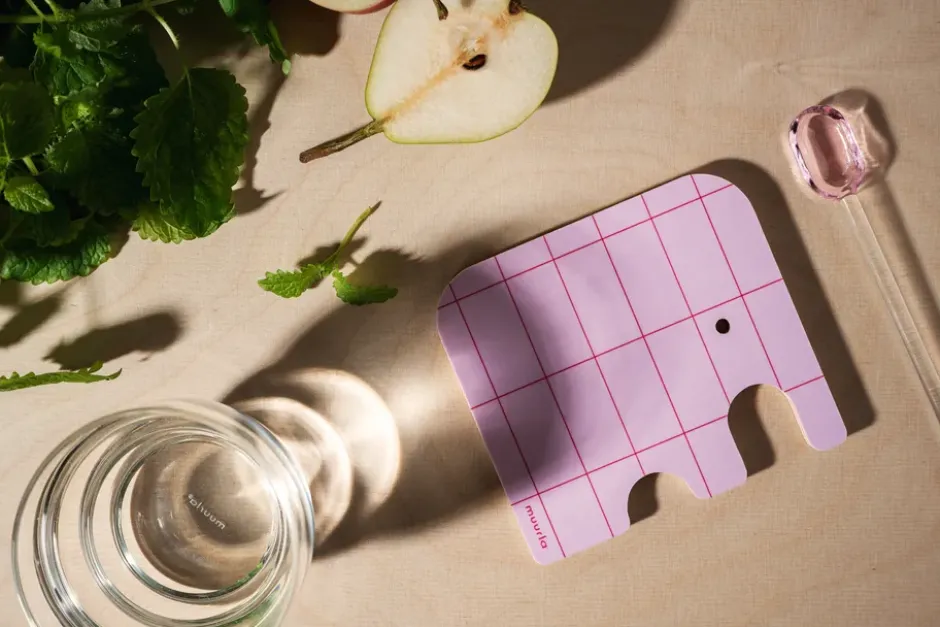 Elephant glasunderlägg 11x10 cm, Pink