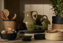 Elin förvaringskorg 3-pack, Natur-svart