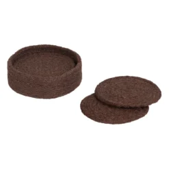 Ella glasunderlägg Ø10,5 cm 6-pack, Pure brown
