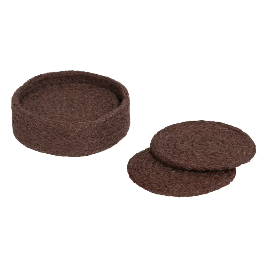 Ella glasunderlägg Ø10,5 cm 6-pack, Pure brown