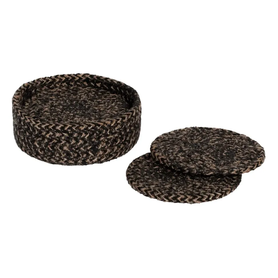 Ella glasunderlägg Ø10,5 cm 6-pack, Svart