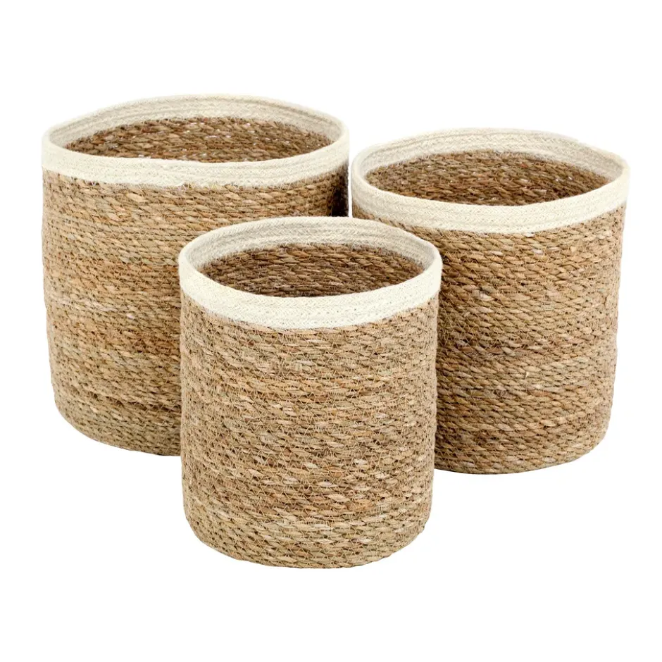 Emil förvaringskorg 3-pack small, Natur-vit