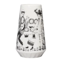 Emilia vas 19 cm, Svart-vit