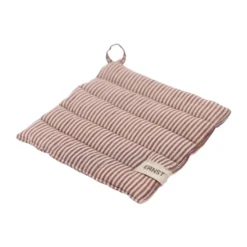 Ernst grytlapp randig 23x25 cm, Röd-beige