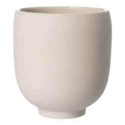 Ernst kruka på fot naturvit, H15 cm Ø14 cm