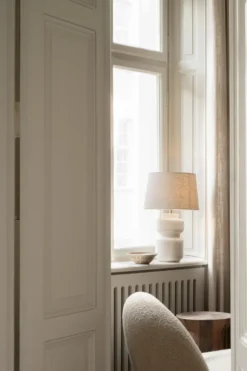 Evy lampfot 37 cm, White-ivory