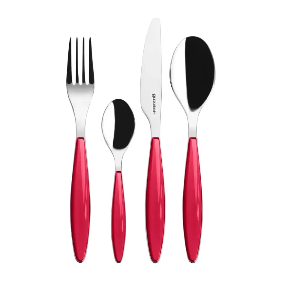 Feeling bestickset, Clear red, 24 delar