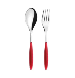 Feeling serveringsbestick, Clear red, 2 delar