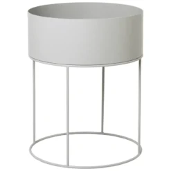 Ferm Living plant box rund, ljusgrå