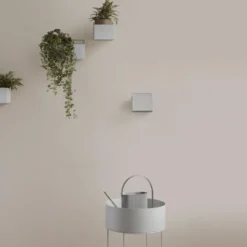Ferm Living plant box rund, ljusgrå