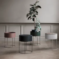 Ferm Living plant box rund, svart