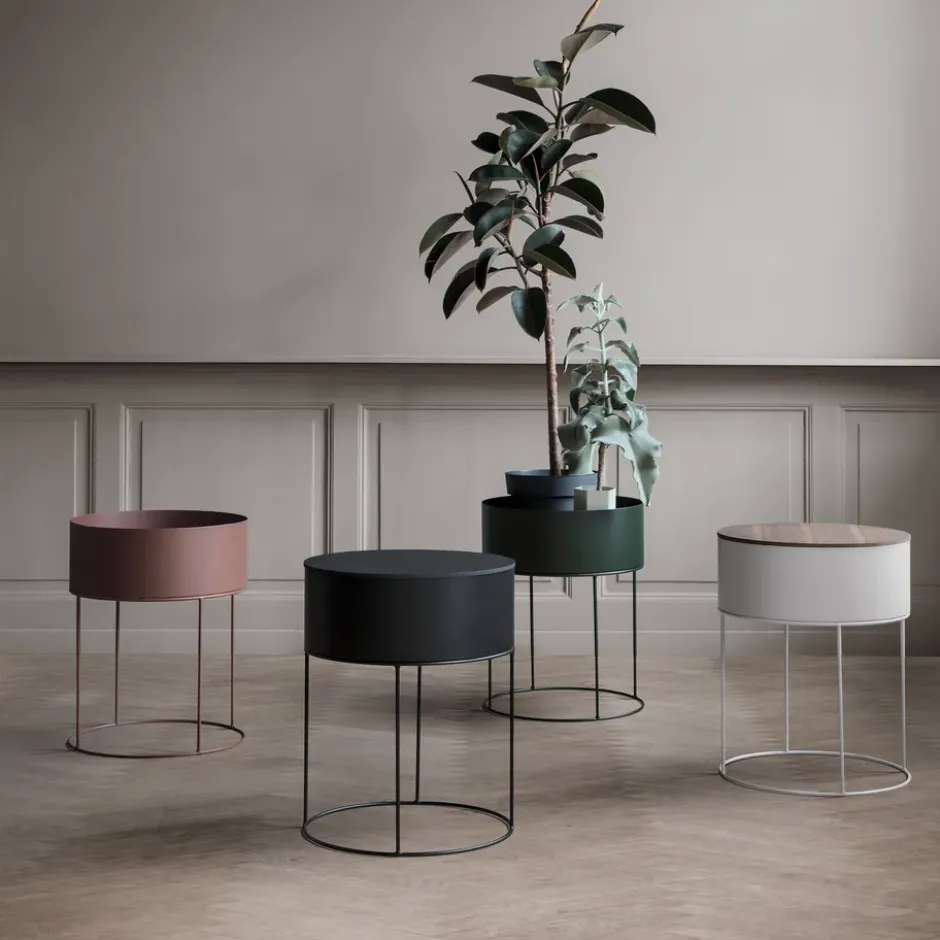 Ferm Living plant box rund, svart