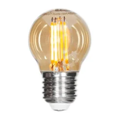 Filament lampa LED dimbar klot E27 4W, Amber Ø4,5 cm