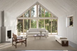 Fjellmyr matta med langett, Naturbeige, 200x200 cm
