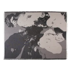 Floreo pläd 130x170 cm, Vit-grå