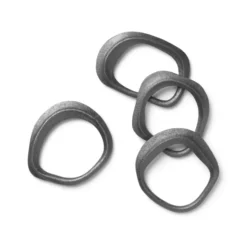 Flow servettring 4-pack, Svart mässing