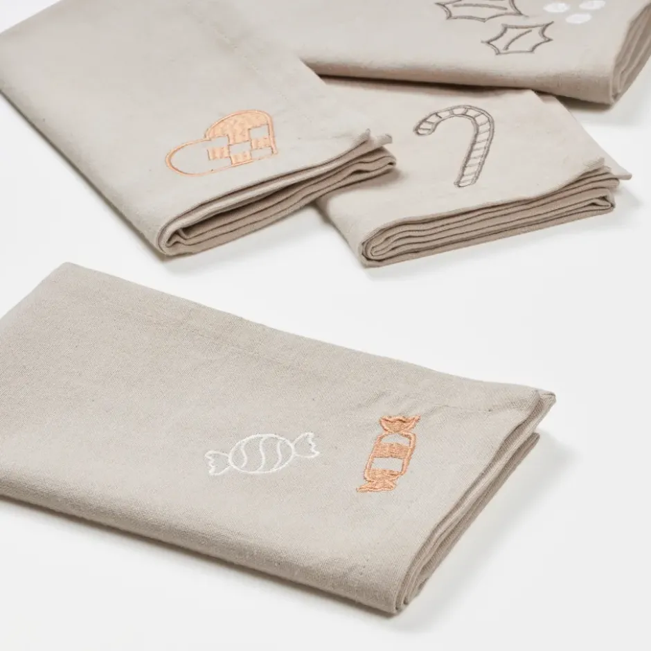 Fryd tygservett 45x45 cm 4 delar, Light warm grey-beige