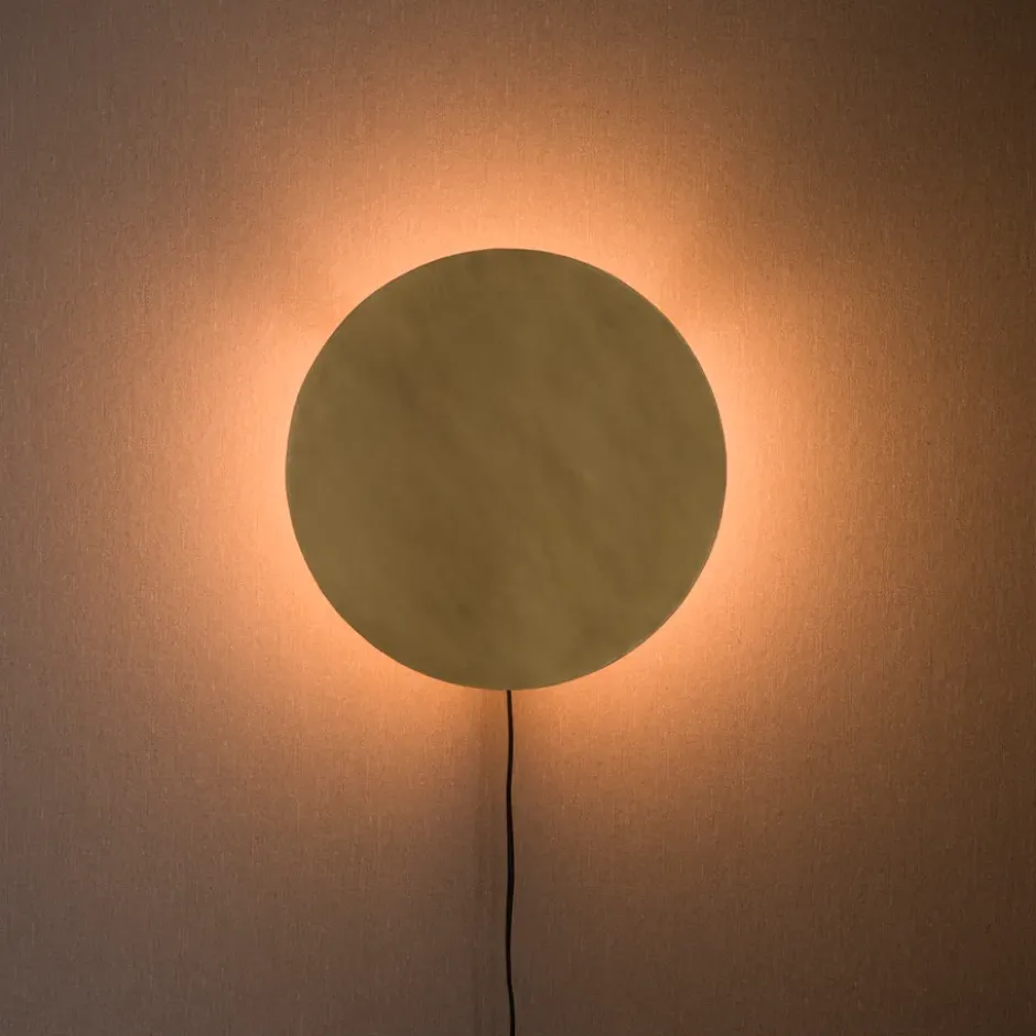 Fullmoon vägglampa Ø35 cm, Pale silver