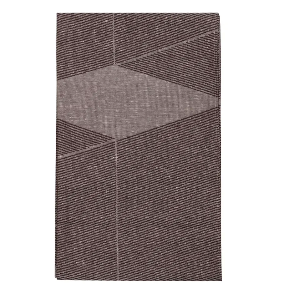 Geometric duk 147x250 cm, Brun-vit