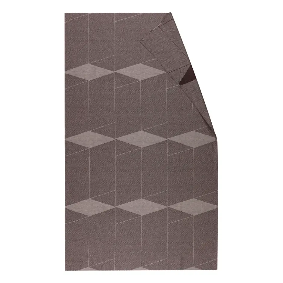 Geometric duk 147x250 cm, Brun-vit