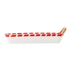 Ginnie serveringsskål 36,5x12,5 cm, Vit-brun