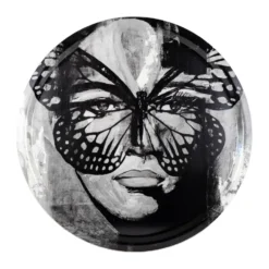 Golden Butterfly bricka Ø46 cm, Black-white