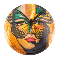 Golden Butterfly bricka Ø31 cm, Orange-black