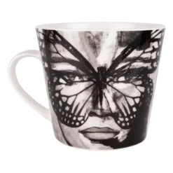Golden Butterfly mugg 40 cl, Black-white