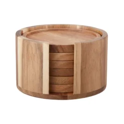 Gota glasunderlägg Ø10 cm 6-pack, Akacia