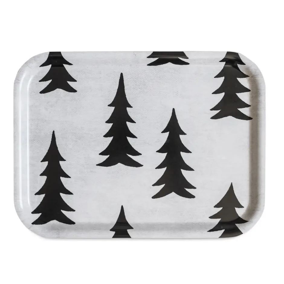 Gran bricka 20x27 cm, Svart-vit